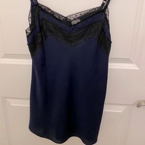 Navy Lace Tank Top